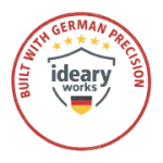 ADA-konforme WordPress-Websites - gebaut für das US-Recht 4 Ideary Works Logo mit deutschem Präzisionsslogan