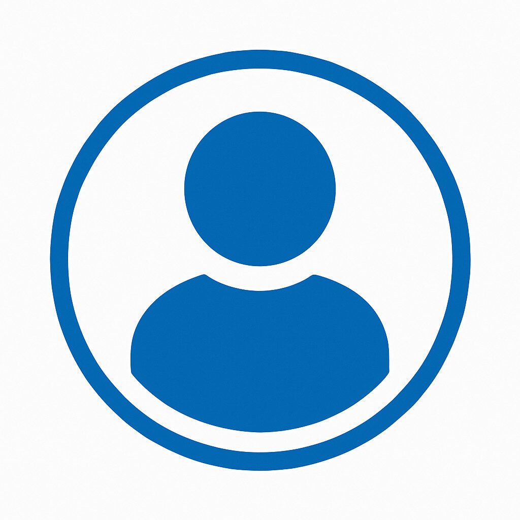 WordPress Hacked? Fast & Secure Malware Removal 3 Blue silhouette of a person inside a circle, likely representing a user profile or contact.