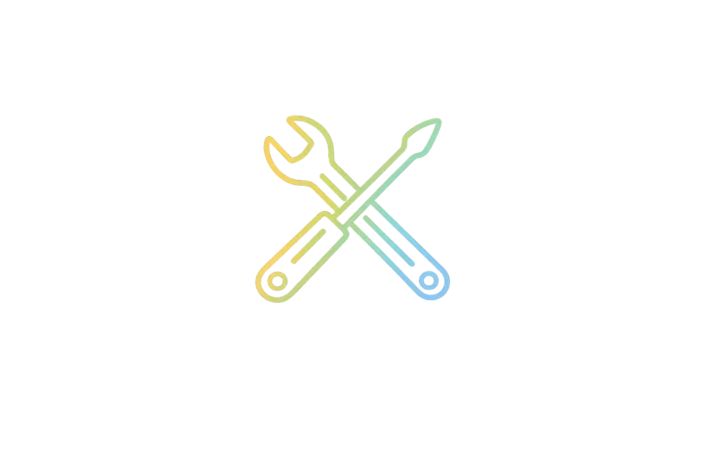 Wrench and screwdriver crossed