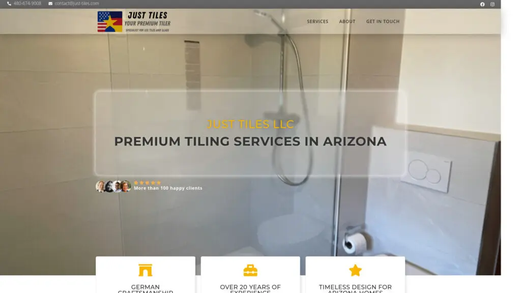Just Tiles LLC offers premium tiling services in Arizona, specializing in large format tiles and slabs.