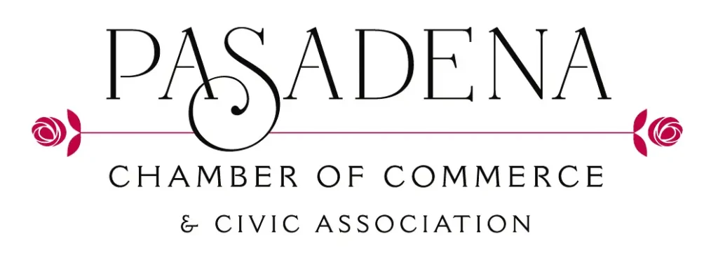 Pasadena Chamber of Commerce & Civic Association logo with roses.