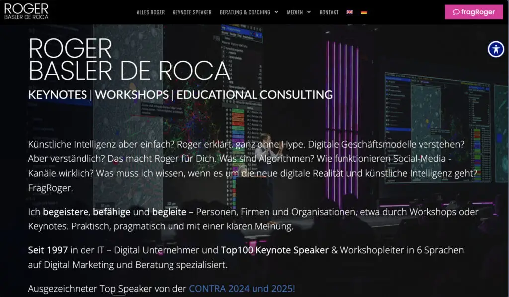 Website Screenshot Rogre Basler de Roca Website