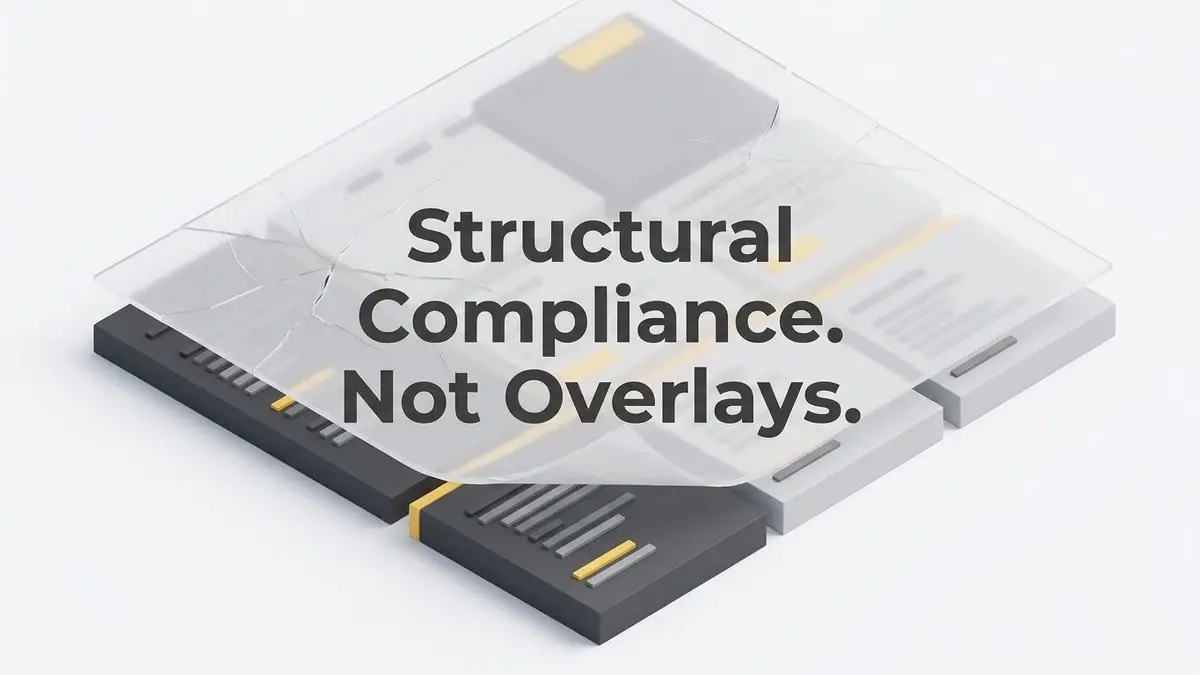 A cracked glass overlay with text Structural Compliance no overlays