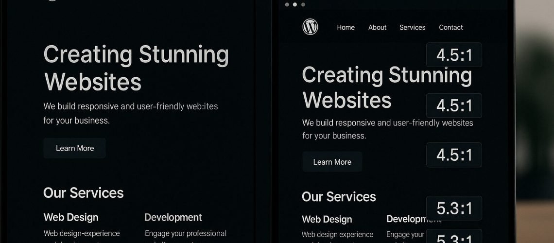 Portátil que muestra el sitio web adaptable de una empresa de diseño web tanto en una pantalla de escritorio como en una móvil.
