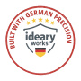Ideary Works Logo mit deutschem Präzisionsslogan