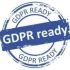 Rundstempel mit dem Text „GDPR ready“ (DSGVO geprüft) in den Farben Blau und Weiß.